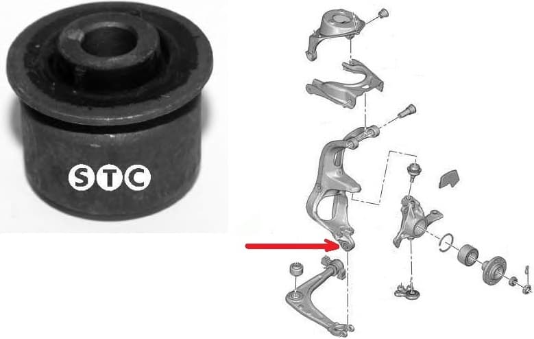 Silentblock front axle T405709