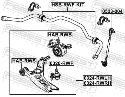 Mounting, control/trailing arm HAB-RWS - image 2