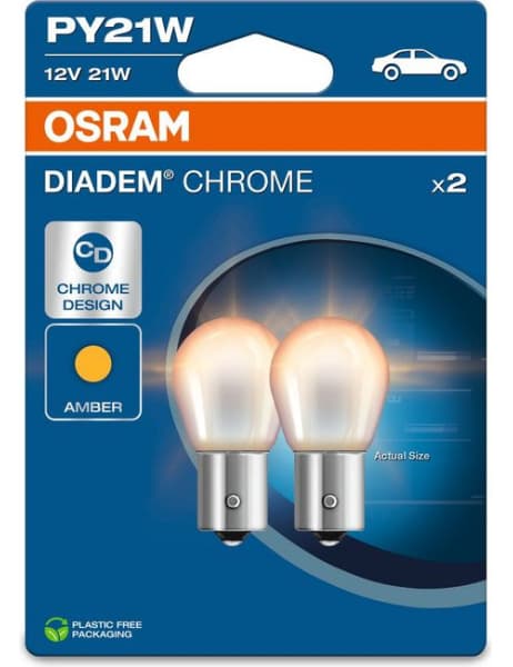 Osram Bulb PY21W Diadem CHROME12V BAU15S UNV1 - 7507DC-2BL