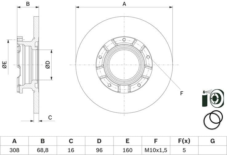Brake Disc 0 986 479 F62 - image 2