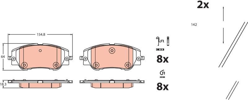 Brake Pad Set, disc brake GDB2478