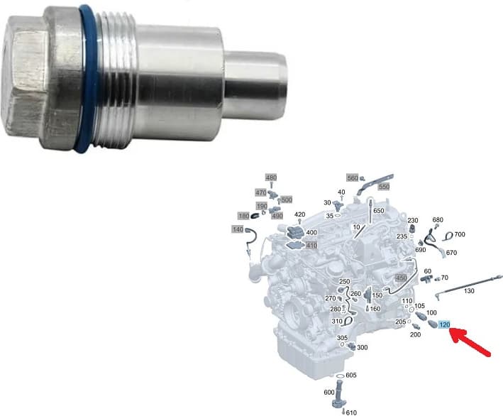 Plug bolt for oil pressure adjuster A0019905317