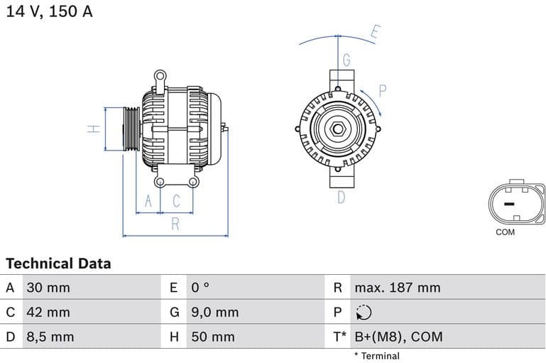 Alternator 0986080040 - image 3