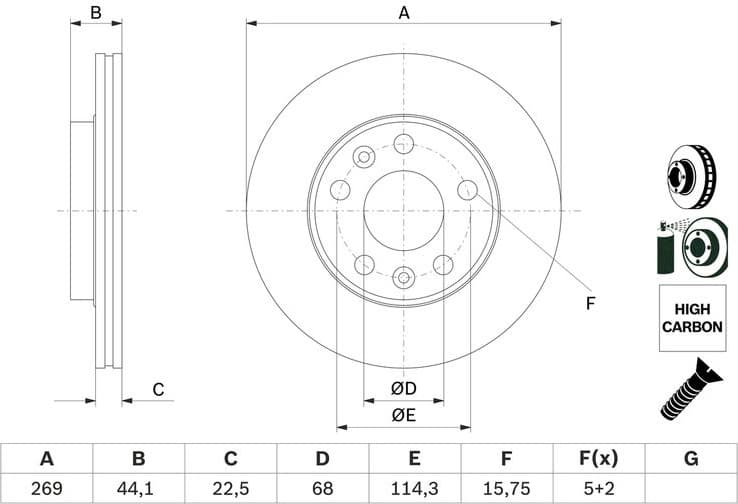 Brake Disc 0 986 479 F65 - image 2
