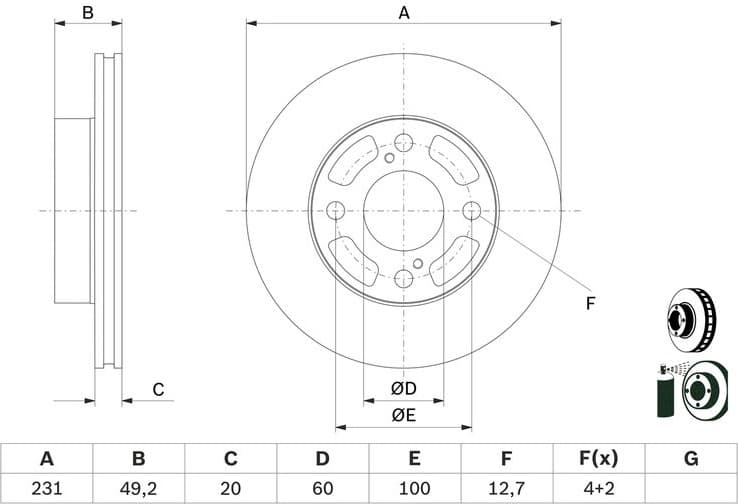 Brake Disc 0 986 479 G91