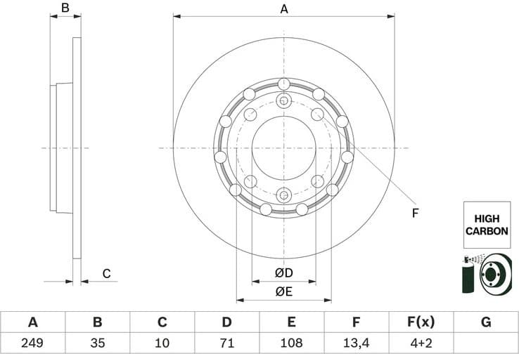 Brake Disc 0 986 479 H15 - image 2