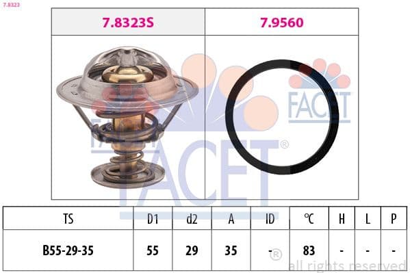 Thermostat, coolant Made in Italy - OE Equivalent 7.8323