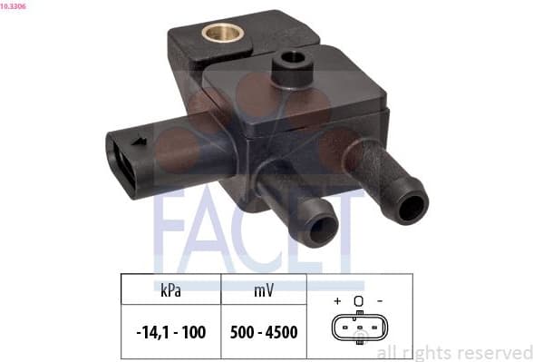 Sensor, exhaust pressure Made in Italy - OE Equivalent 10.3306