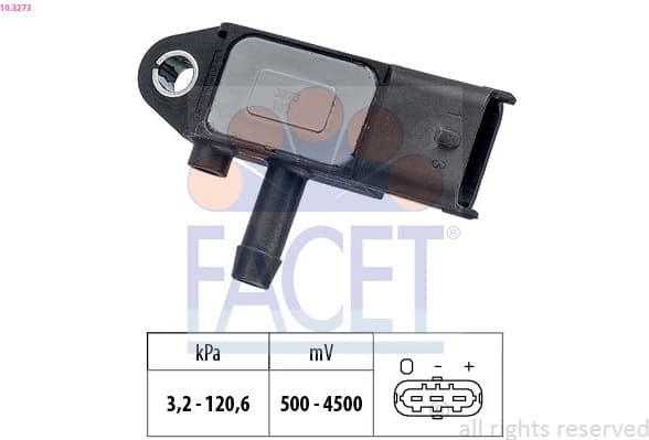 Sensor, exhaust pressure Made in Italy - OE Equivalent 10.3273