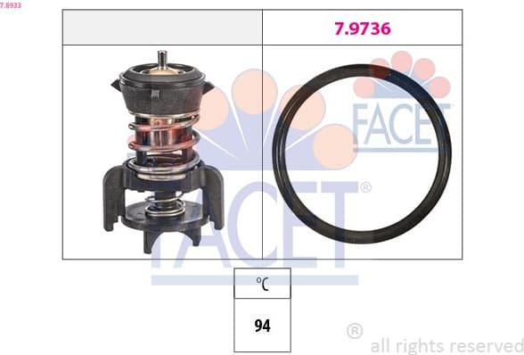 Thermostat, coolant Made in Italy - OE Equivalent 7.8933