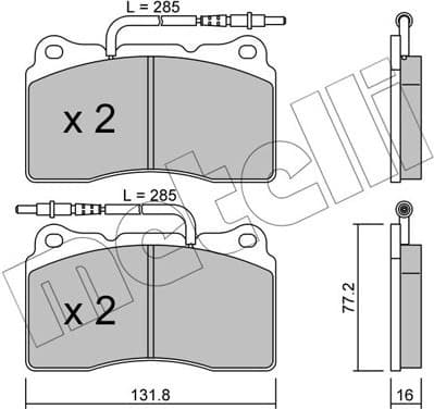 Brake Pad Set, disc brake 22-0288-2