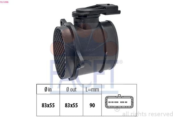 Mass Air Flow Sensor Made in Italy - OE Equivalent 10.1298