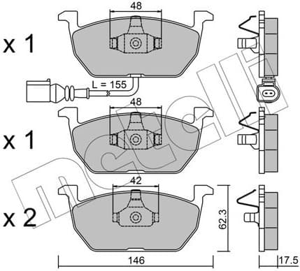 Brake Pad Set, disc brake 22-1028-0