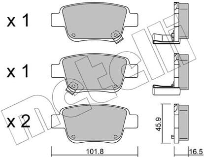 Brake Pad Set, disc brake 22-0451-0