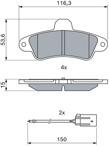 Brake Pad Set, disc brake 0986460991 - image 4