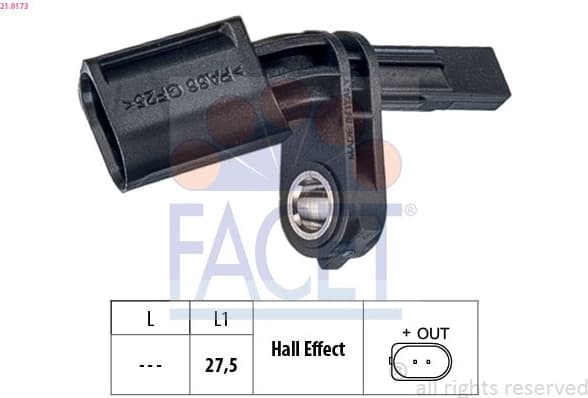 Sensor, wheel speed Made in Italy - OE Equivalent 21.0173