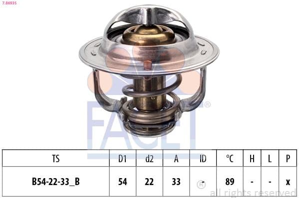 Thermostat, coolant Made in Italy - OE Equivalent 7.8693S