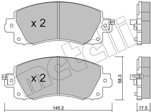 Brake Pad Set, disc brake 22-1161-0