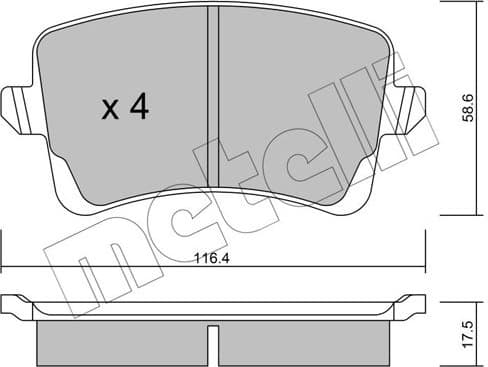 Brake Pad Set, disc brake 22-0776-0