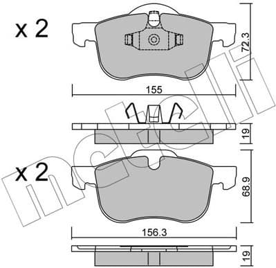 Brake Pad Set, disc brake 22-0309-0