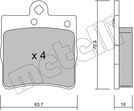 Brake Pad Set, disc brake 22-0343-0