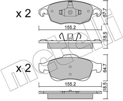 Brake Pad Set, disc brake 22-0800-0