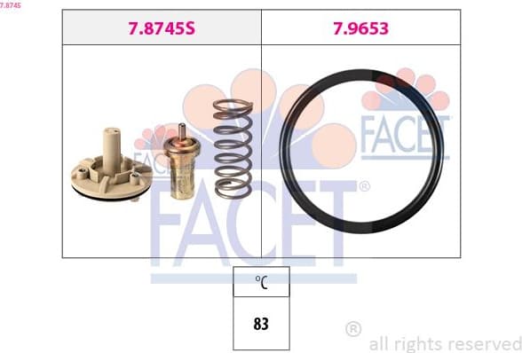 Thermostat, coolant Made in Italy - OE Equivalent 7.8745