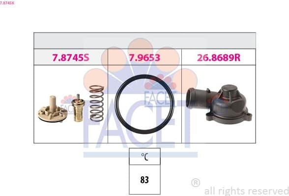 Thermostat, coolant Made in Italy - OE Equivalent 7.8745K