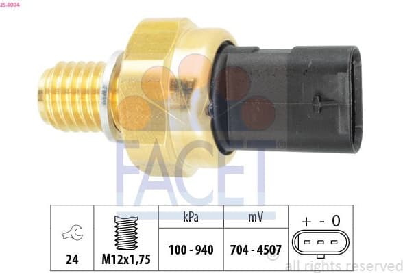 Sensor, oil pressure Made in Italy - OE Equivalent 25.0004