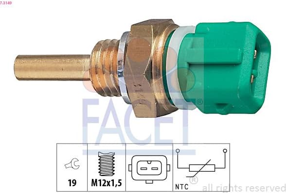 Sensor, coolant temperature Made in Italy - OE Equivalent 7.3149