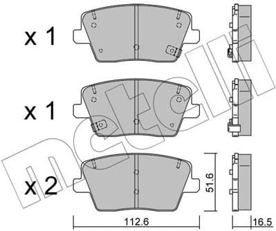 Brake Pad Set, disc brake 22-1242-0