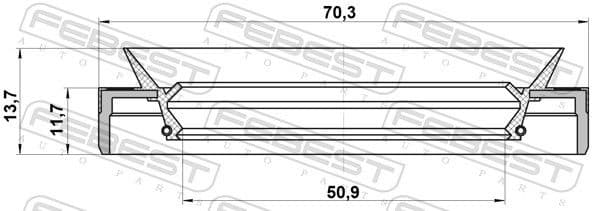 Shaft Seal, propshaft centre bearing 95MES-52701214R - image 2