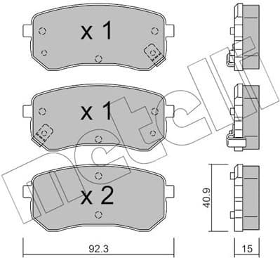 Brake Pad Set, disc brake 22-0815-0