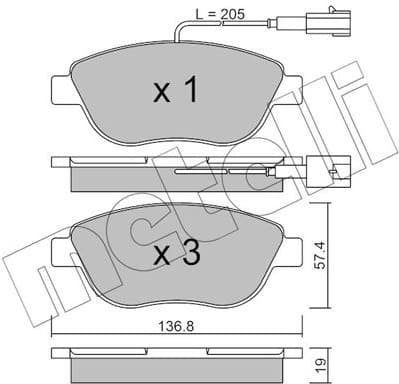Brake Pad Set, disc brake 22-0322-0
