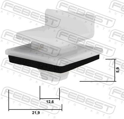 Clip, trim/protection strip 88570-125 - image 2