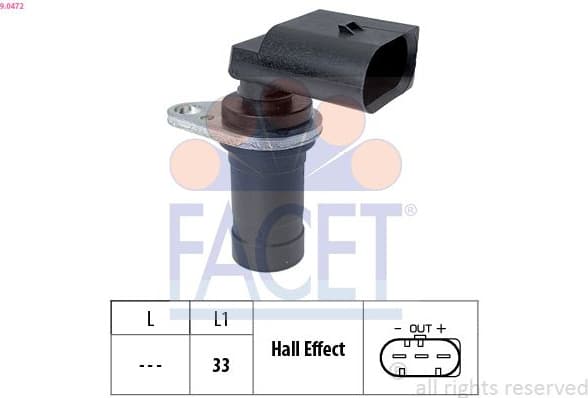 Sensor, crankshaft pulse Made in Italy - OE Equivalent 9.0472