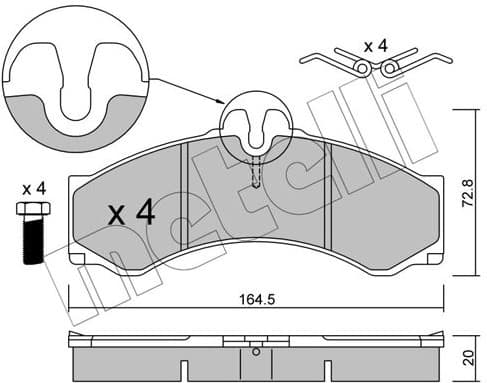 Brake Pad Set, disc brake 22-0262-0