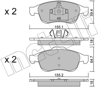 Brake Pad Set, disc brake 22-0817-0