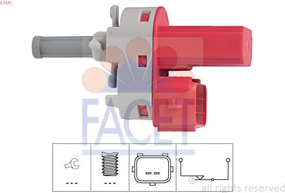 Switch, clutch control (cruise control) Made in Italy - OE Equivalent 7.1171