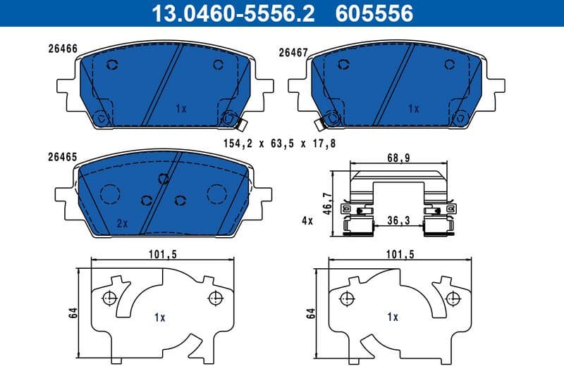 Brake Pad Set, disc brake 13.0460-5556.2