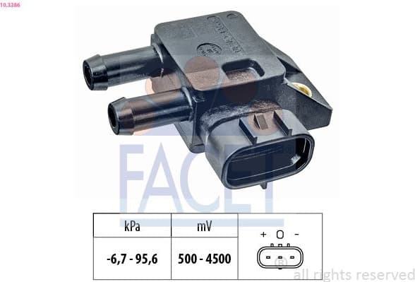 Sensor, exhaust pressure Made in Italy - OE Equivalent 10.3386