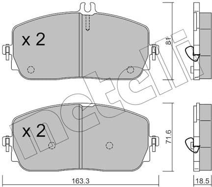 Brake Pad Set, disc brake 22-1194-0