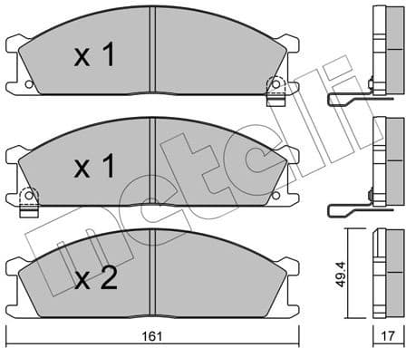 Brake Pad Set, disc brake 22-0107-1