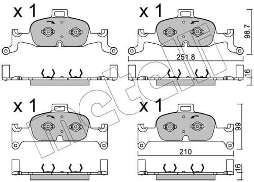 Brake Pad Set, disc brake 22-1126-0