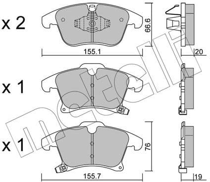 Brake Pad Set, disc brake 22-1039-0