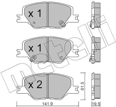 Brake Pad Set, disc brake 22-1177-0
