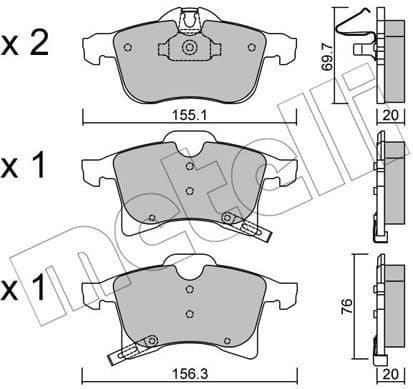 Brake Pad Set, disc brake 22-0539-0