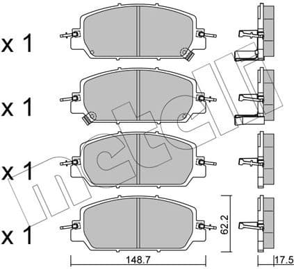 Brake Pad Set, disc brake 22-1153-0