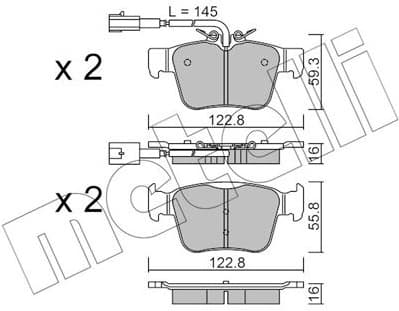Brake Pad Set, disc brake 22-1101-0