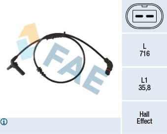 Sensor, wheel speed 78488